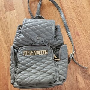 Steve Madden Quilted Gray Backpack